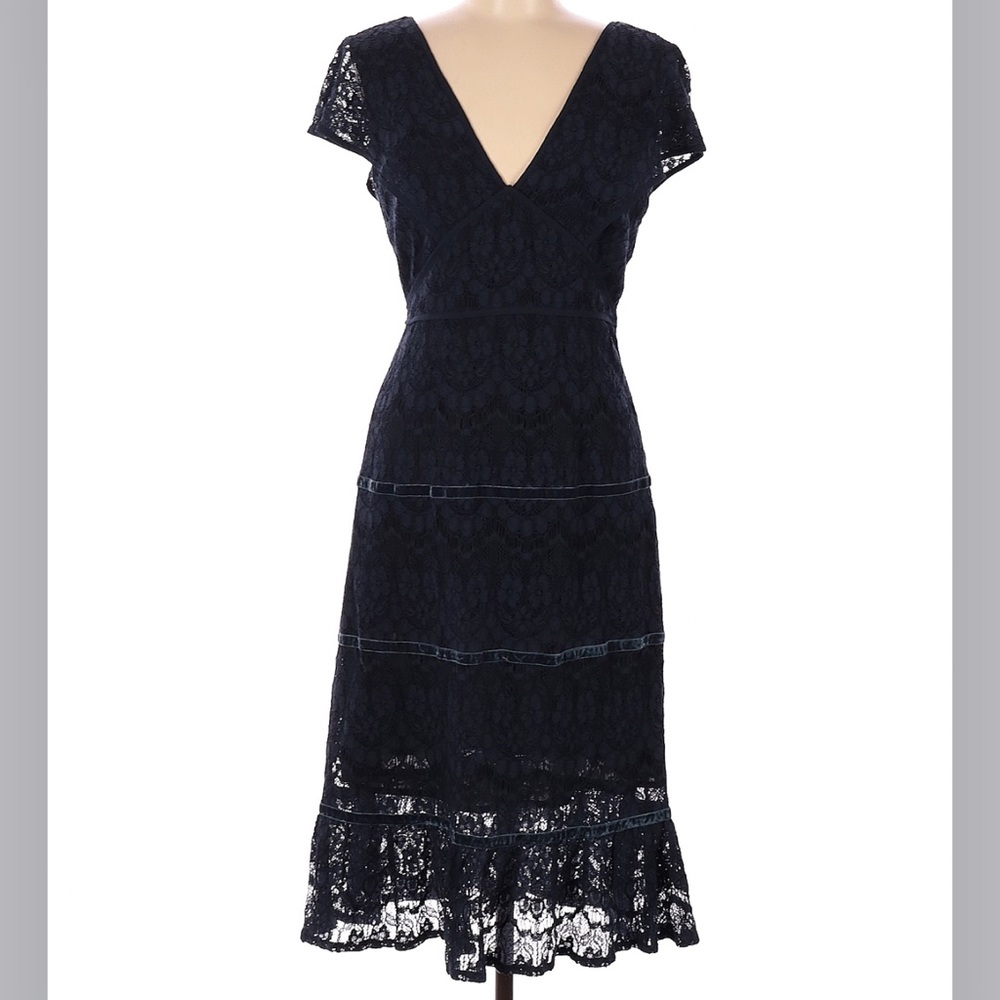 Foxiedox Blue Lace Midi-dress in Navy